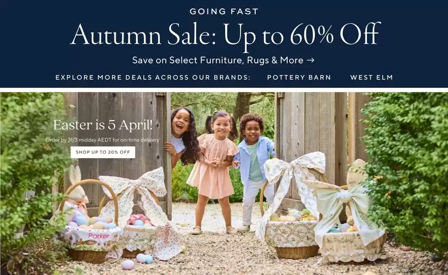 Pottery Barn Kids catalogue in Sydney NSW | Autumn Sale | 2026-03-19T00:00:00.000Z - 2026-04-12T00:00:00.000Z