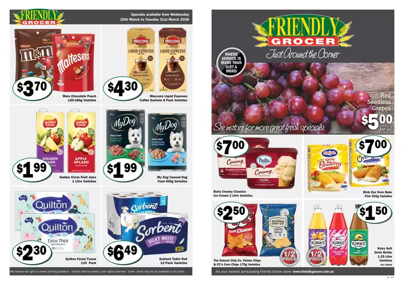 Friendly Grocer catalogue in Melbourne VIC | Friendly Grocer catalogue specials | 2026-03-25T00:00:00.000Z - 2026-03-31T00:00:00.000Z