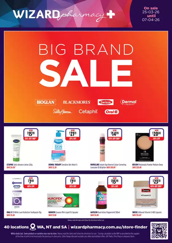 Wizard Pharmacy catalogue in Mackay QLD | Big Brand Sale | 2026-03-25T00:00:00.000Z - 2026-04-07T00:00:00.000Z