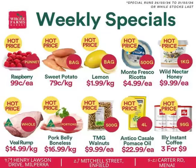 WHOLEFARMS catalogue in Melbourne VIC | Weekly Specials | 2026-03-25T00:00:00.000Z - 2026-03-31T00:00:00.000Z