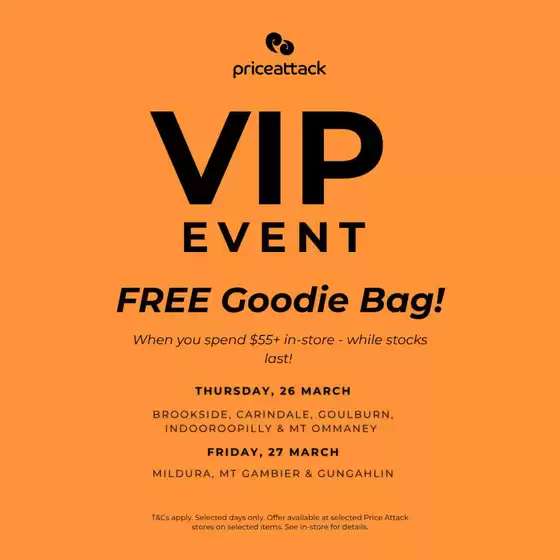 Price Attack catalogue in Crows Nest NSW | Free Goodie Bag Deal! | 2026-03-26T00:00:00.000Z - 2026-03-27T00:00:00.000Z
