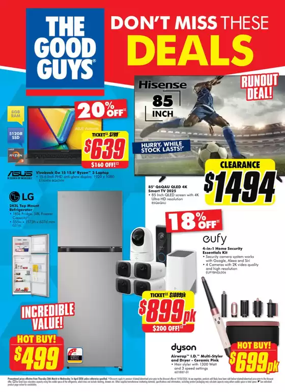 The Good Guys catalogue | Runout Deals! | 2026-03-26T00:00:00.000Z - 2026-04-01T00:00:00.000Z