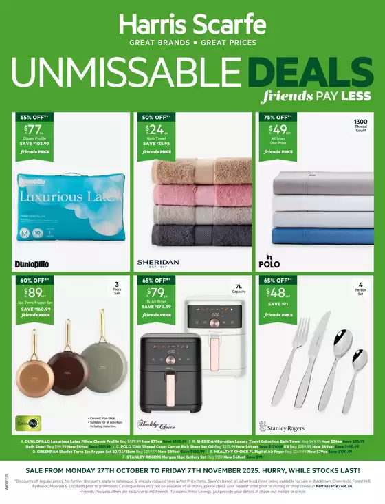 Harris Scarfe catalogue | Unmissable Deals | 2025-10-27T00:00:00.000Z - 2025-11-07T00:00:00.000Z