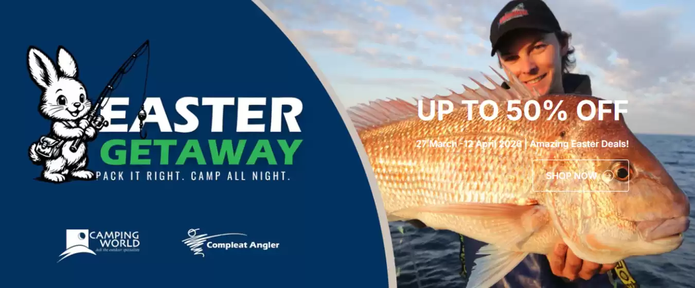 Compleat Angler catalogue in Waurn Ponds | Easter Getaway | 2026-04-01T00:00:00.000Z - 2026-04-15T00:00:00.000Z