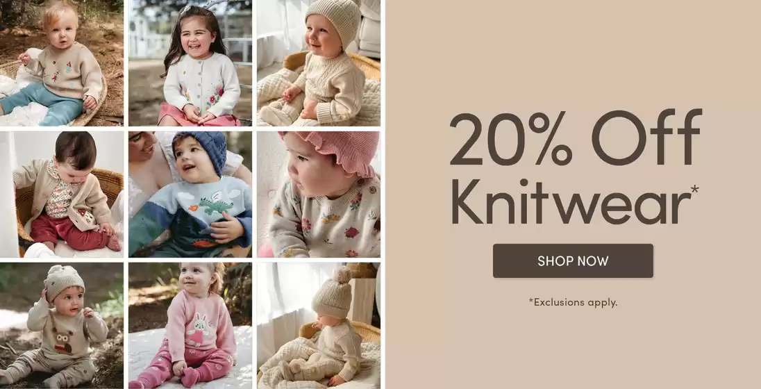 Purebaby catalogue in Longford TAS | 20% Off Knitwear | 2026-04-02T00:00:00.000Z - 2026-04-16T00:00:00.000Z