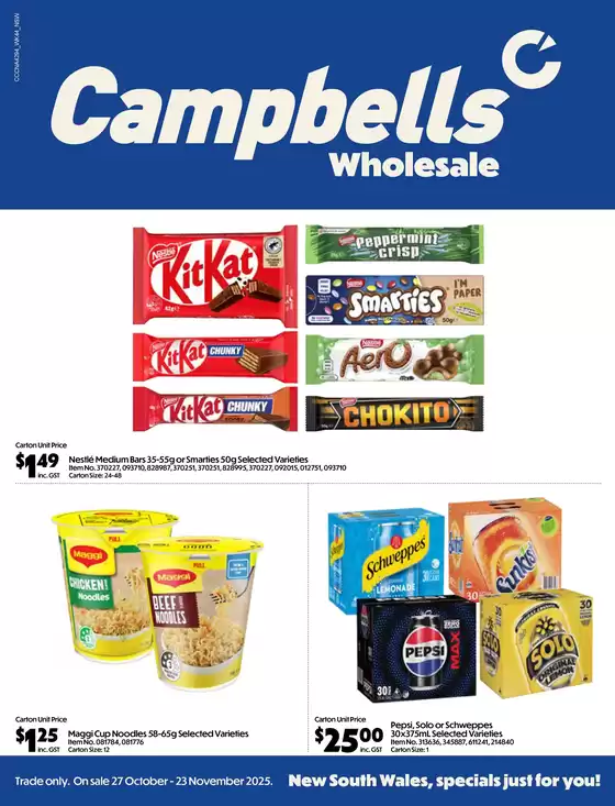 Campbells catalogue in Jilliby NSW | Wholesale | 2025-10-27T00:00:00.000Z - 2025-11-23T00:00:00.000Z