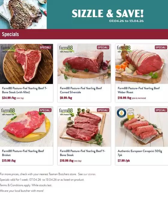 Tasman Butchers catalogue | Sizzle & Save! | 2026-04-07T00:00:00.000Z - 2026-04-13T00:00:00.000Z