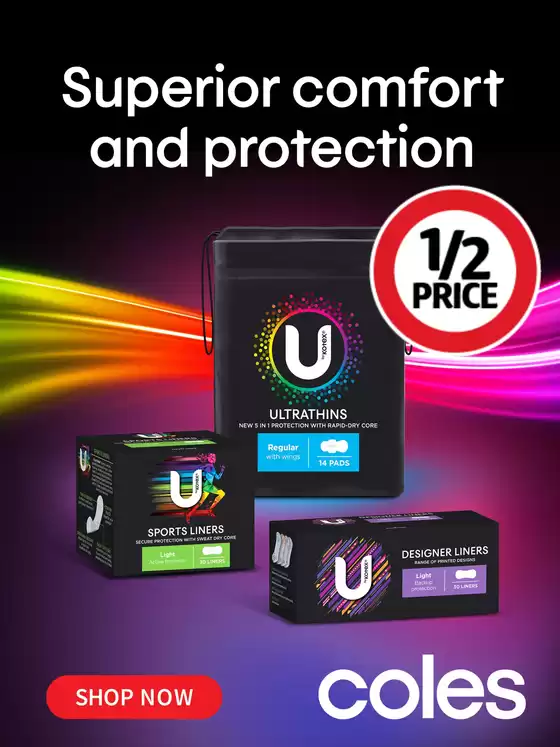 Coles catalogue | U by Kotex | 2026-04-08T00:00:00.000Z - 2026-04-14T00:00:00.000Z