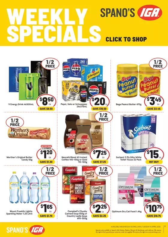 Spano’s IGA catalogue | Spano's Specials  | 2026-04-08T00:00:00.000Z - 2026-04-14T00:00:00.000Z