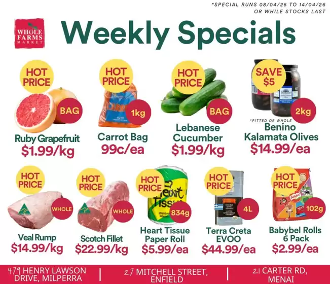 WHOLEFARMS catalogue in Greater Dandenong VIC | Weekly Specials | 2026-04-08T00:00:00.000Z - 2026-04-14T00:00:00.000Z