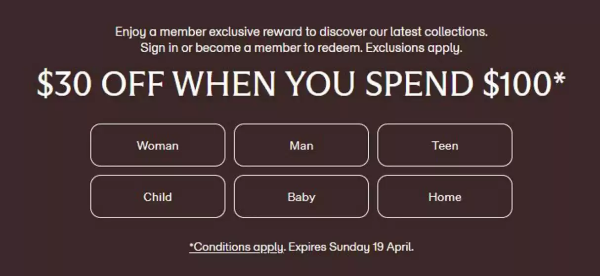 Country Road catalogue in Frankston VIC | $30 Off When You Spend $100 | 2026-04-10T00:00:00.000Z - 2026-04-19T00:00:00.000Z