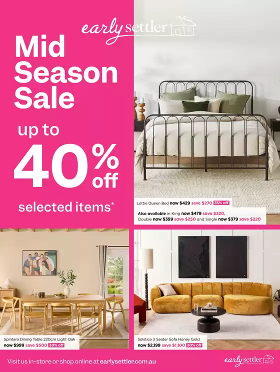 Early Settler catalogue | Mid Season Sale Catalogue 2026 | 2026-04-14T00:00:00.000Z - 2026-05-03T00:00:00.000Z