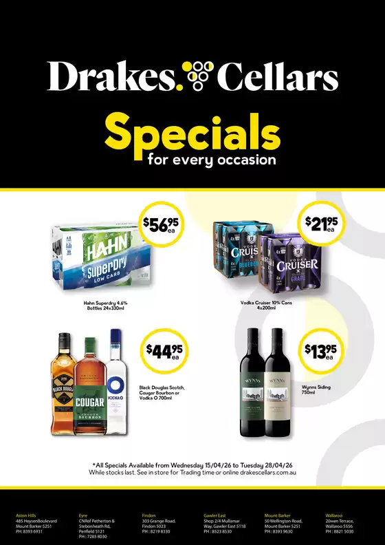 Drakes catalogue | Specials available at Drakes Cellars | 2026-04-15T00:00:00.000Z - 2026-04-28T00:00:00.000Z
