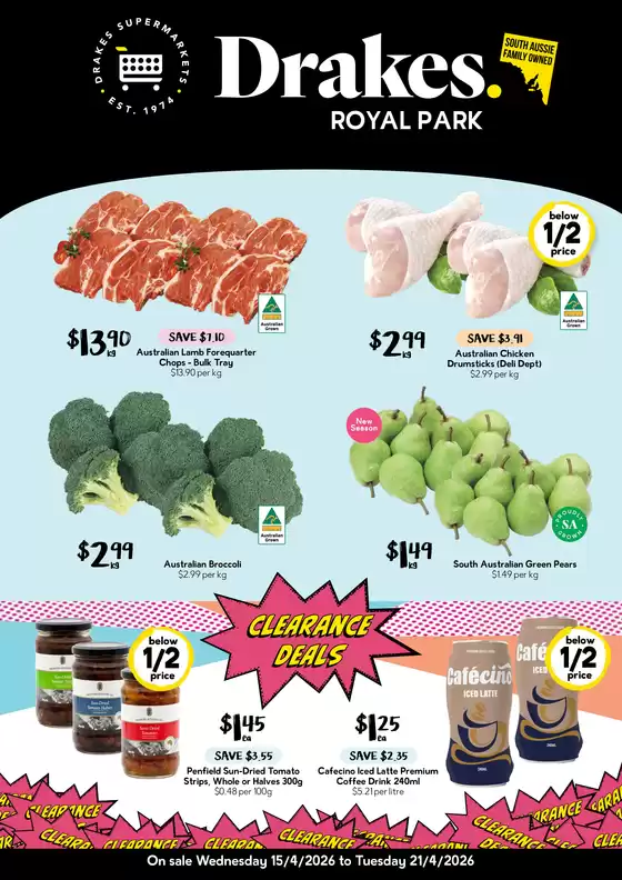 Drakes catalogue | Specials available at Royal Park | 2026-04-15T00:00:00.000Z - 2026-04-21T00:00:00.000Z