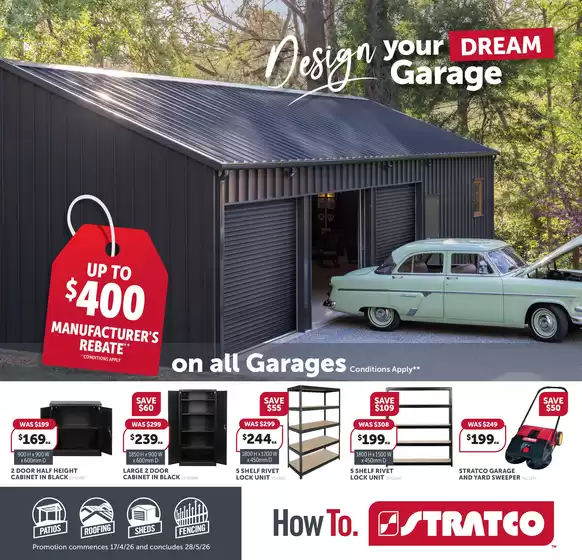 Stratco catalogue | The Stratco Design your Dream Garage - SA | 2026-04-17T00:00:00.000Z - 2026-05-28T00:00:00.000Z