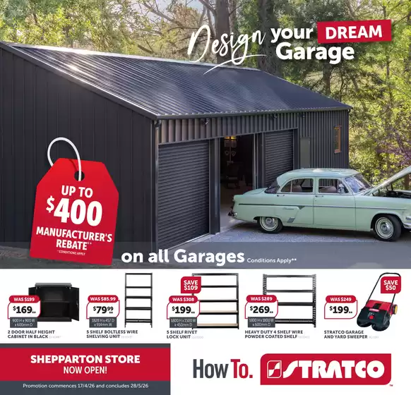 Stratco catalogue | The Stratco Design your Dream Garage - VIC | 2026-04-17T00:00:00.000Z - 2026-05-28T00:00:00.000Z