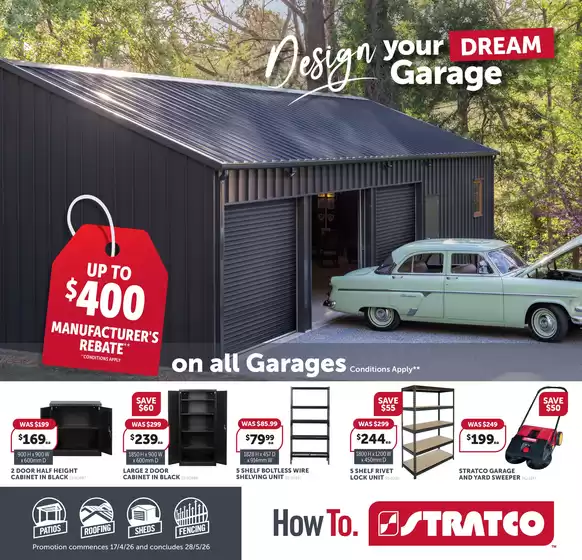Stratco catalogue | The Stratco Design your Dream Garage - NSW | 2026-04-17T00:00:00.000Z - 2026-05-28T00:00:00.000Z