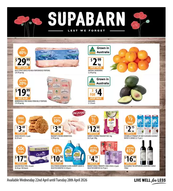 Supabarn catalogue | Weekly Specials 22/04 | 2026-04-22T00:00:00.000Z - 2026-04-28T00:00:00.000Z