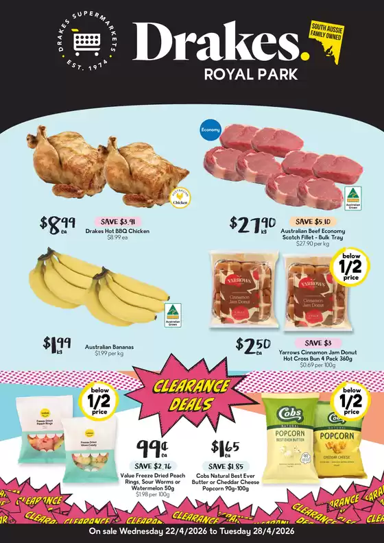 Drakes catalogue in Kurri Kurri NSW | Specials available at Royal Park | 2026-04-22T00:00:00.000Z - 2026-04-28T00:00:00.000Z