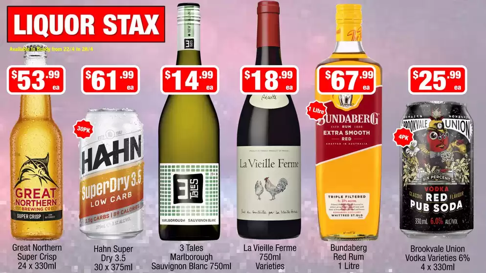 Liquor Stax catalogue in Kurri Kurri NSW | Our best offers for you | 2026-04-22T00:00:00.000Z - 2026-04-28T00:00:00.000Z