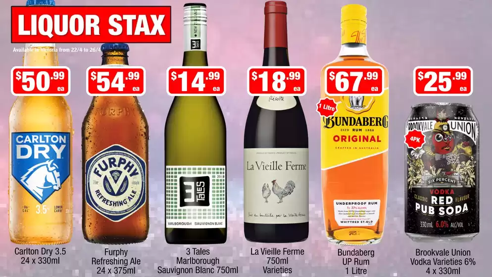 Liquor Stax catalogue in Kurri Kurri NSW | Our best bargains | 2026-04-22T00:00:00.000Z - 2026-04-26T00:00:00.000Z