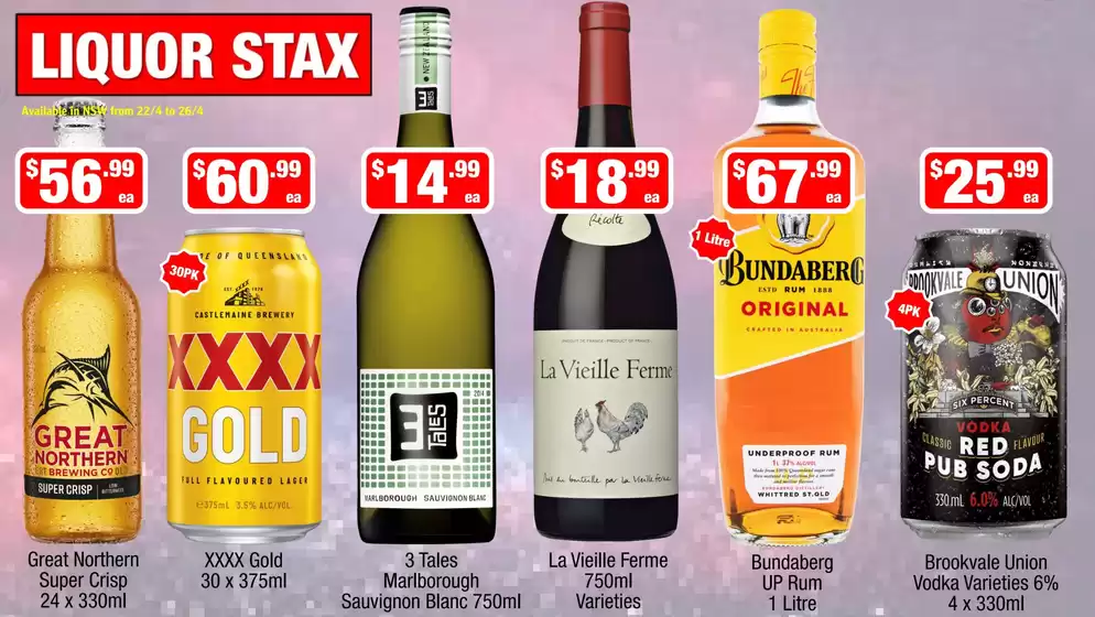 Liquor Stax catalogue in Kurri Kurri NSW | Liquor Stax catalogue specials | 2026-04-22T00:00:00.000Z - 2026-04-26T00:00:00.000Z