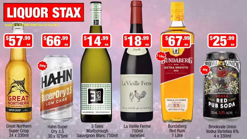 Liquor Stax catalogue in Kurri Kurri NSW | Top deals and discounts | 2026-04-22T00:00:00.000Z - 2026-04-28T00:00:00.000Z