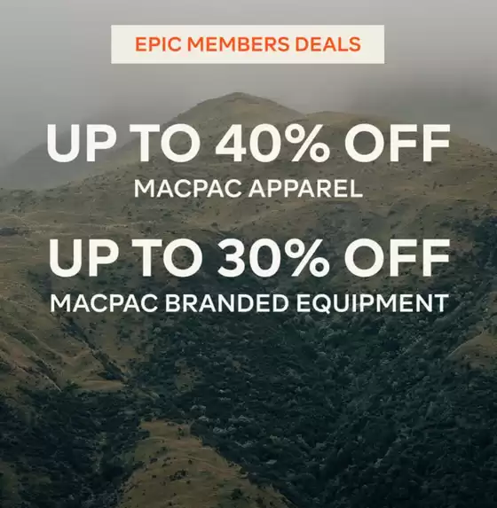 Macpac catalogue in Mansfield VIC | Epic Member Deals | 2026-04-23T00:00:00.000Z - 2026-05-07T00:00:00.000Z
