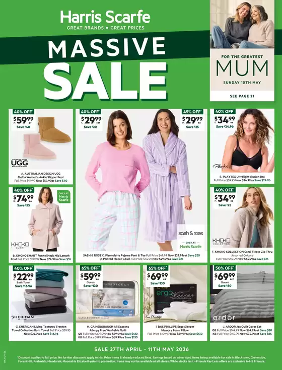 Harris Scarfe catalogue in Goulburn NSW | Massive Sale | 2026-04-27T00:00:00.000Z - 2026-05-11T00:00:00.000Z
