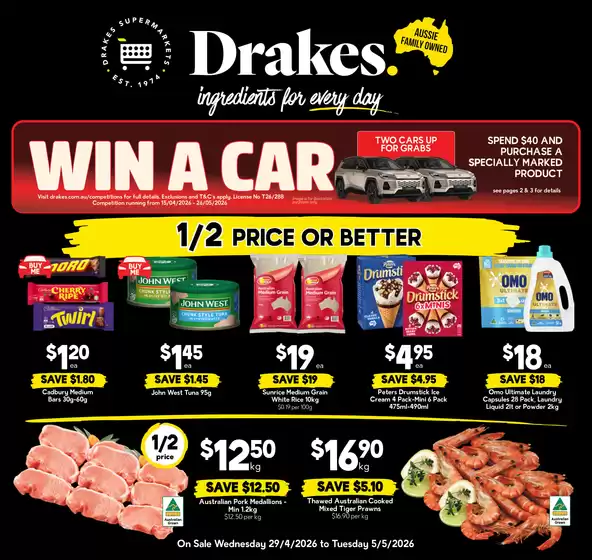 Drakes catalogue in Sunbury VIC | Specials available in Queensland | 2026-04-29T00:00:00.000Z - 2026-05-05T00:00:00.000Z