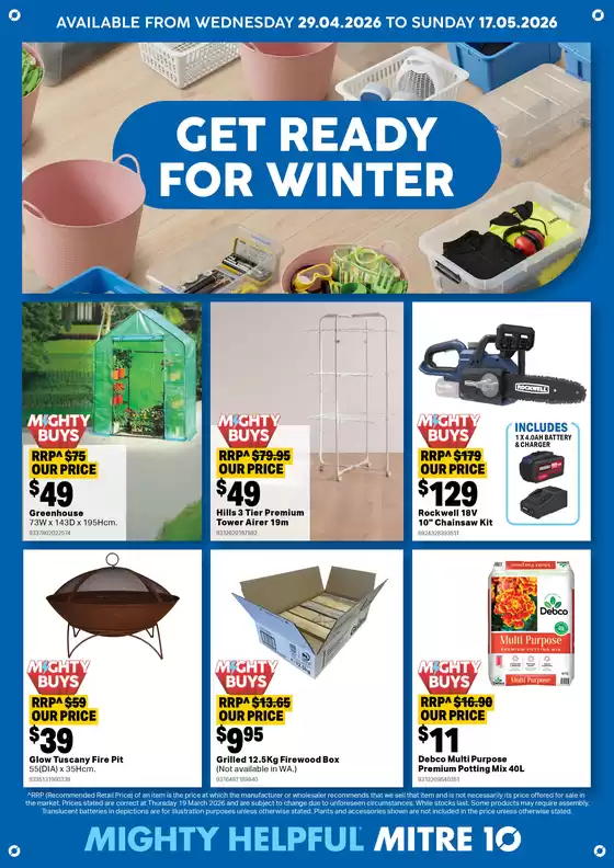 Mitre 10 catalogue | Get Ready for Winter | 2026-04-29T00:00:00.000Z - 2026-05-17T00:00:00.000Z