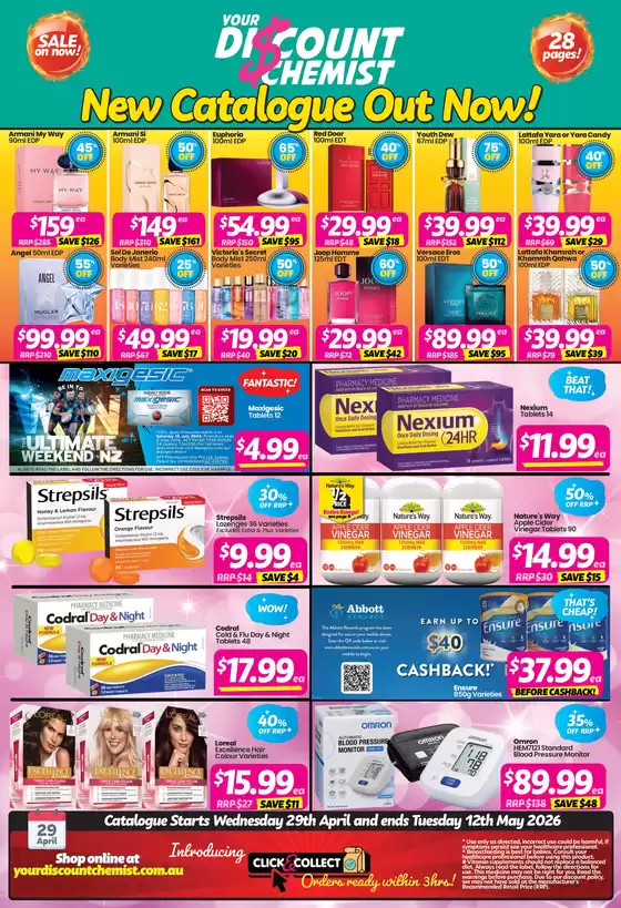 Your Discount Chemist catalogue in Hillarys WA | Sale On Now! | 2026-04-29T00:00:00.000Z - 2026-05-12T00:00:00.000Z