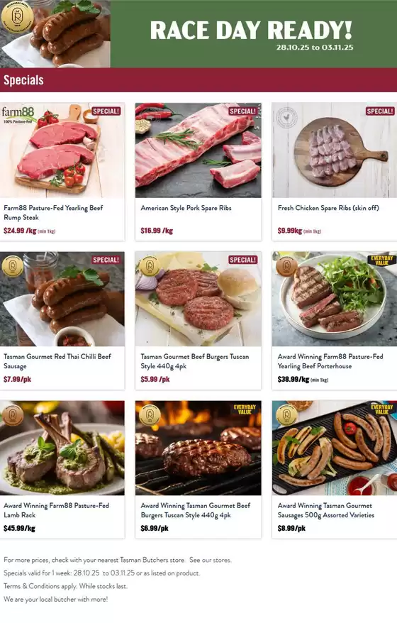 Tasman Butchers catalogue in Adelaide SA | Race Day Ready! | 2025-10-28T00:00:00.000Z - 2025-11-03T00:00:00.000Z