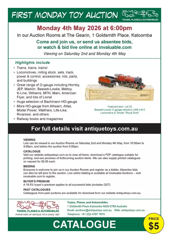 Hotel Gearin catalogue | First Monday Toy Auction | 2026-05-04T00:00:00.000Z - 2026-05-31T00:00:00.000Z