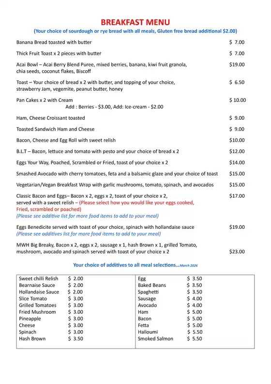 Mount Warning Hotel catalogue | Breakfast Menu | 2026-05-04T00:00:00.000Z - 2026-06-04T00:00:00.000Z