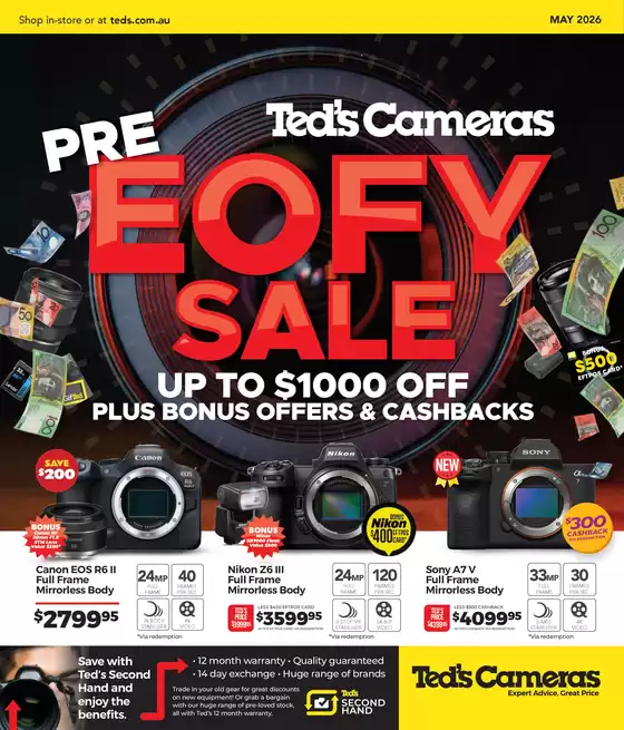 Ted's Cameras catalogue | Pre EOFY Sale | 2026-05-04T00:00:00.000Z - 2026-05-31T00:00:00.000Z