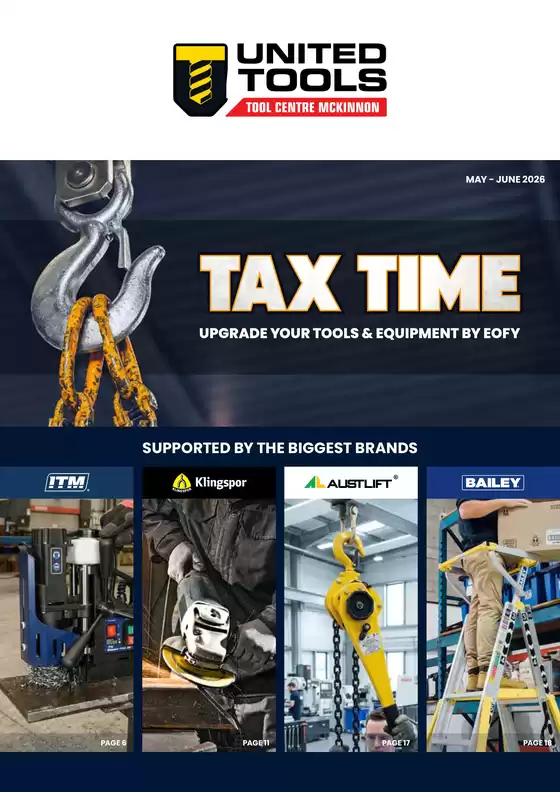 United Tools catalogue | Tax Time | 2026-05-04T00:00:00.000Z - 2026-06-30T00:00:00.000Z