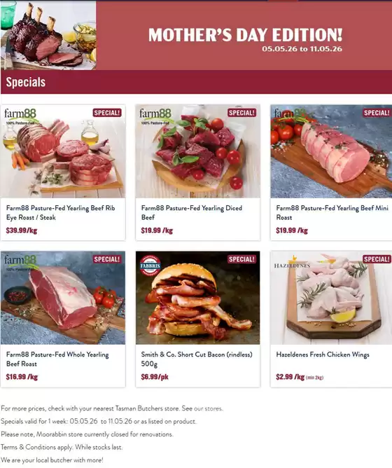 Tasman Butchers catalogue | Mother's Day Edition ! | 2026-05-05T00:00:00.000Z - 2026-05-11T00:00:00.000Z
