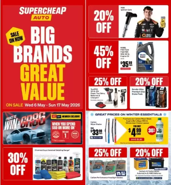 Supercheap Auto catalogue in Dromana | Big Brands Great Value | 2026-05-06T00:00:00.000Z - 2026-05-17T00:00:00.000Z