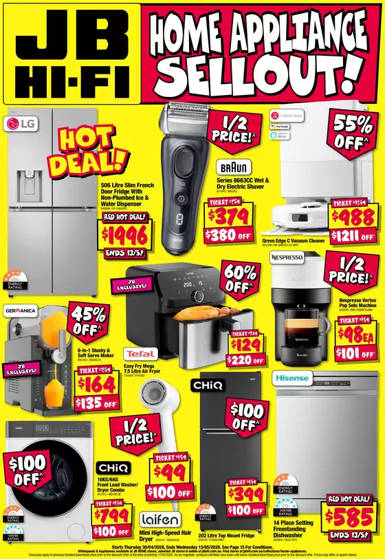 JB Hi Fi catalogue | Home Appliance Sellout! | 2026-05-11T00:00:00.000Z - 2026-05-13T00:00:00.000Z