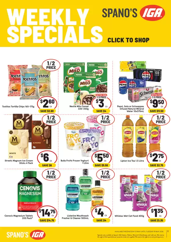 Spano’s IGA catalogue | Spano's Specials | 2026-05-13T00:00:00.000Z - 2026-05-19T00:00:00.000Z