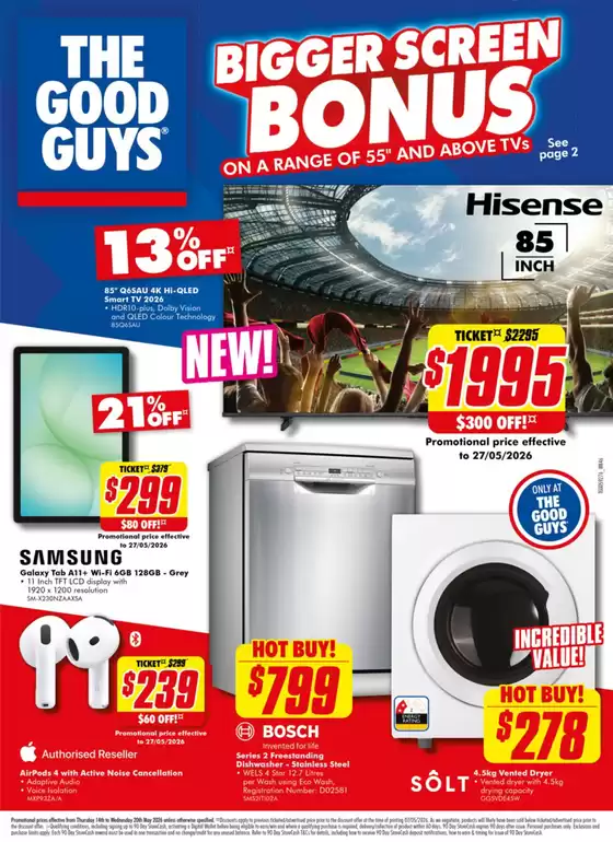 The Good Guys catalogue | Bigger Screen Bonus | 2026-05-14T00:00:00.000Z - 2026-05-20T00:00:00.000Z