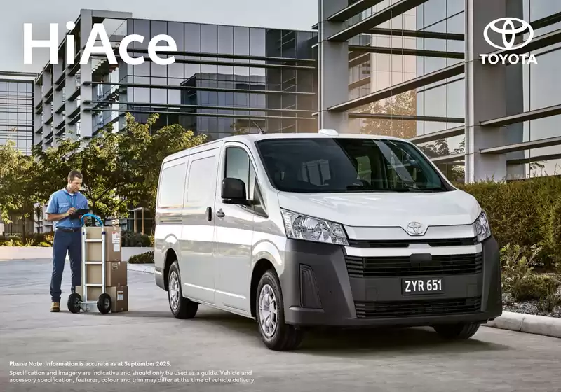 Toyota catalogue | HiAce | 2026-05-14T00:00:00.000Z - 2026-09-30T00:00:00.000Z