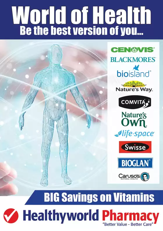 Healthy World Pharmacy catalogue | Big Savings On Vitamins | 2026-05-20T00:00:00.000Z - 2026-06-14T00:00:00.000Z