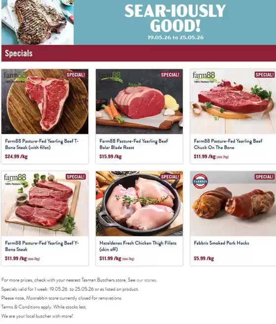 Tasman Butchers catalogue | Sear - iously Good! | 2026-05-19T00:00:00.000Z - 2026-05-25T00:00:00.000Z