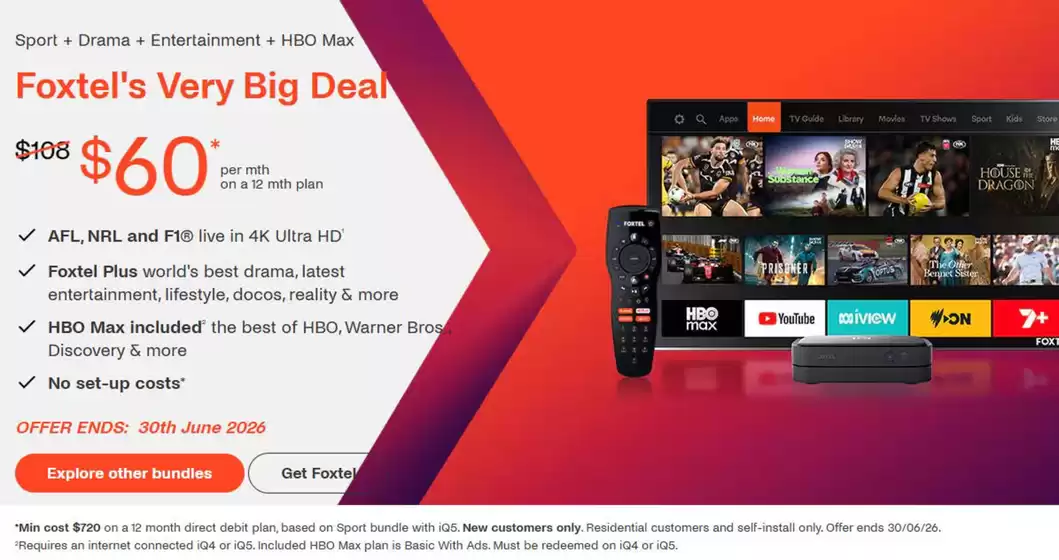 Foxtel catalogue in Pambula NSW | Very Big Deal | 2026-05-20T00:00:00.000Z - 2026-06-30T00:00:00.000Z