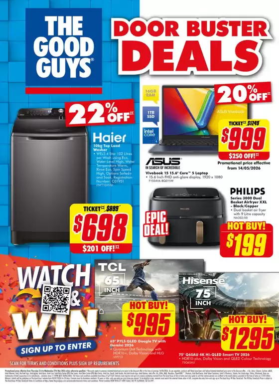The Good Guys catalogue | Door Buster Deals | 2026-05-21T00:00:00.000Z - 2026-05-27T00:00:00.000Z