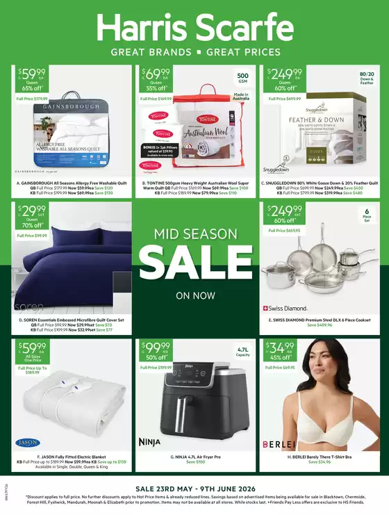 Harris Scarfe catalogue | Mid Season Sale | 2026-05-23T00:00:00.000Z - 2026-06-03T00:00:00.000Z