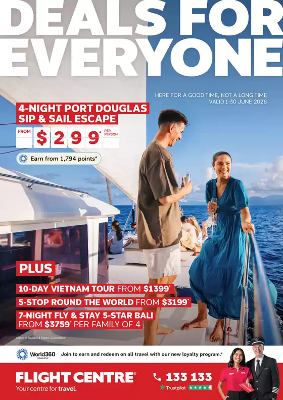 Flight Centre catalogue | Deals for Everyone June 2026 | 2026-06-01T00:00:00.000Z - 2026-06-30T00:00:00.000Z