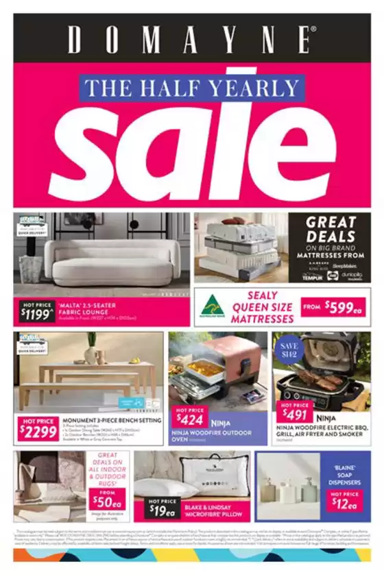 Domayne catalogue in Central Coast NSW | Half Yearly Sale - Furniture, Bedding, Decorator & Manchester | 2026-06-01T00:00:00.000Z - 2026-06-30T00:00:00.000Z